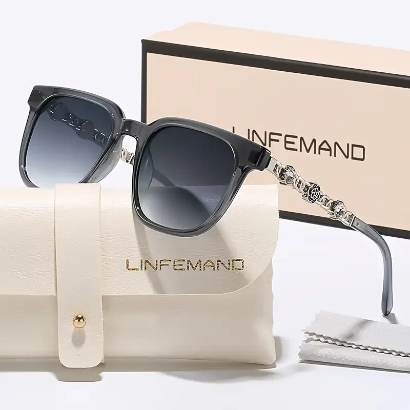 LINFEMAND SQUARE METAL CHAIN SUNGLASSES - MT3543646