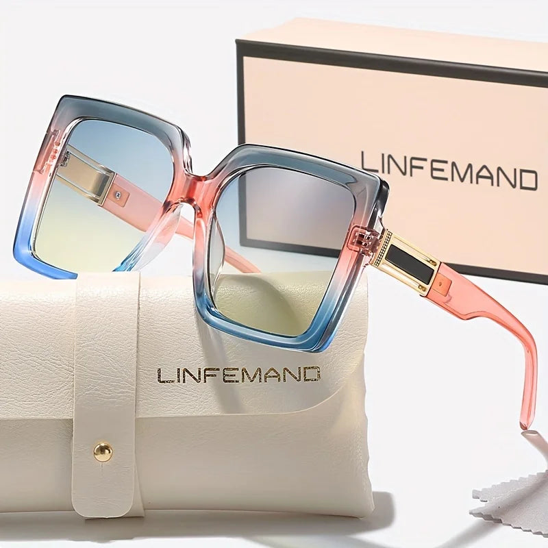 LINFEMAND Y2K JELLY COLOR BLOCK SUNGLASSES - LH3218