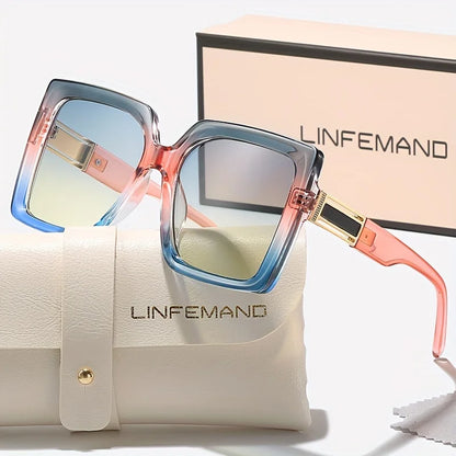 LINFEMAND Y2K JELLY COLOR BLOCK SUNGLASSES - LH3218