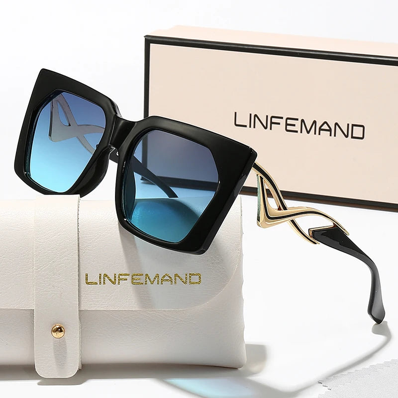 LINFEMAND SQUARE DECORATIVE SUNGLASSES
