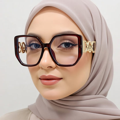 LINFEMAND OVERSIZED SQUARE ANTI-BLUE LIGHT GLASSES - LH3246
