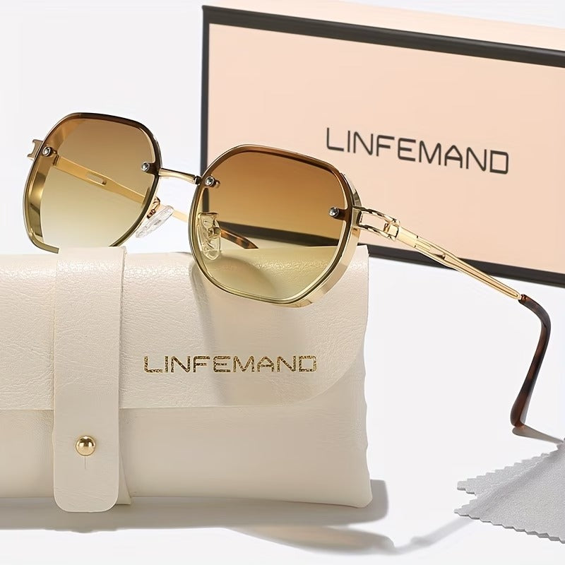 LINFEMAND WOMEN’S GEOMETRIC UV400 GLASSES