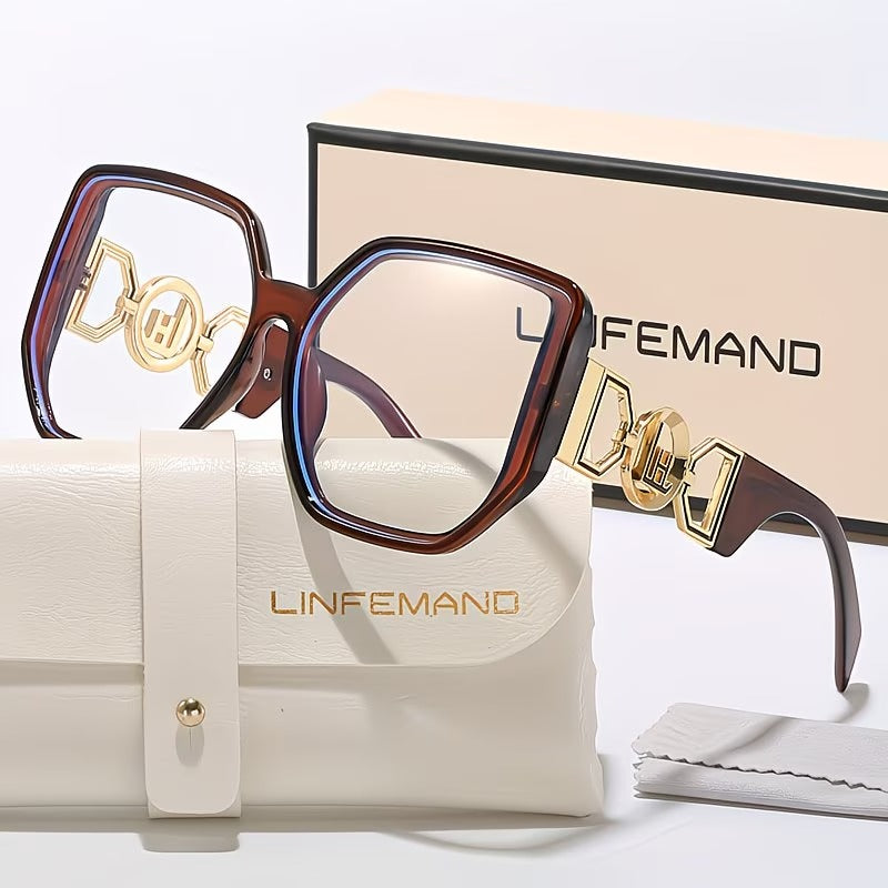 LINFEMAND OVERSIZED SQUARE ANTI-BLUE LIGHT GLASSES - LH3246