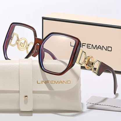 LINFEMAND OVERSIZED SQUARE ANTI-BLUE LIGHT GLASSES - LH3246