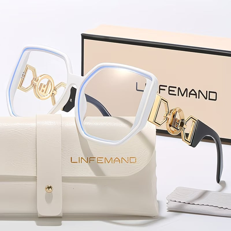 LINFEMAND OVERSIZED SQUARE ANTI-BLUE LIGHT GLASSES - LH3246