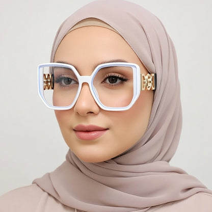 LINFEMAND OVERSIZED SQUARE ANTI-BLUE LIGHT GLASSES - LH3246