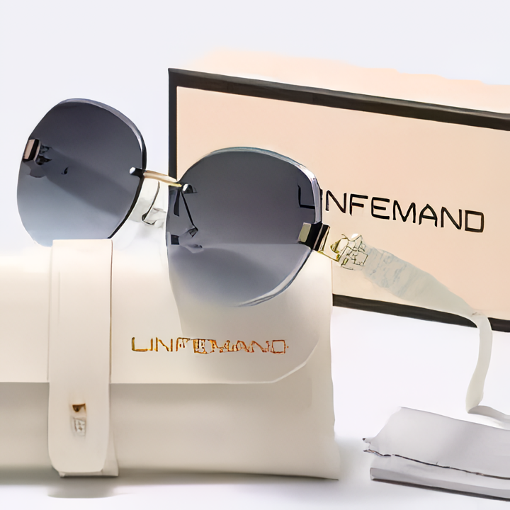 LINFEMAND FRAMELESS OVAL CHIC FLORAL FASHION GLASSES-DS-2532