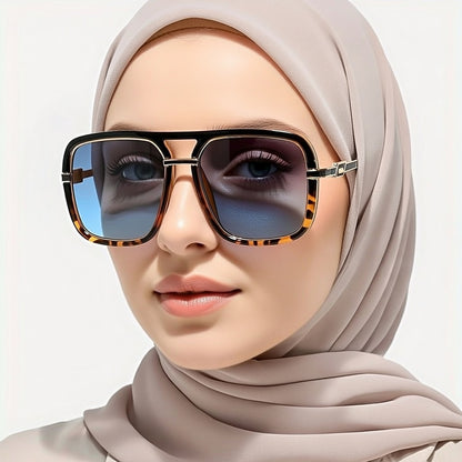 LINFEMAND HIP HOP SQUARE DOUBLE BRIDGE SUNGLASSES -LG105959