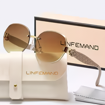 LINFEMAND FRAMELESS OVAL CHIC FLORAL FASHION GLASSES-DS-2532