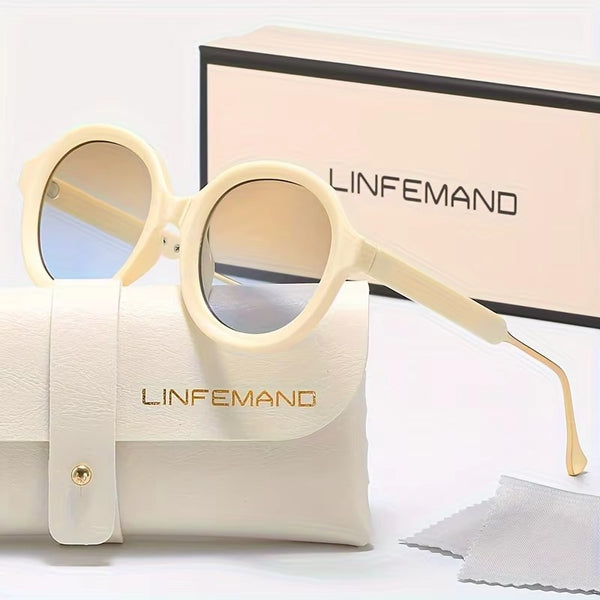 LINFEMAND RETRO CIRCULAR GRADIENT SUNGLASSES