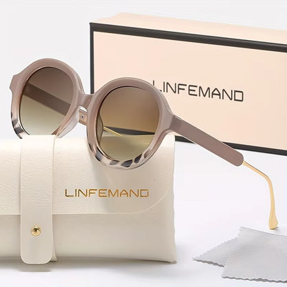 LINFEMAND RETRO CIRCULAR GRADIENT SUNGLASSES